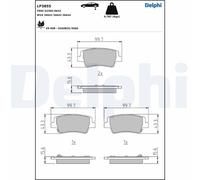 Set di pastiglie freno DELPHI LP3855, posteriore