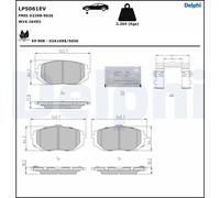 DELPHI LP5061EV Kit pastiglie freno, Freno a disco per HYUNDAI,KIA