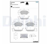 Delphi Kit pastiglie freni LP5070EV per freni a disco Fiat 500E