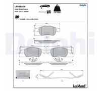 DELPHI LP5086EV Kit pastiglie freno, Freno a disco per DACIA,NISSAN,RENAULT