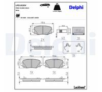 DELPHI LP5102EV Kit pastiglie freno, Freno a disco per ABARTH