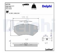 DELPHI LP770 Kit pastiglie freni per VW Polo Schrägheck (6N1) GOLF III (1H1)
