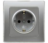 DELPHI presa di contatto di protezione 250V~/16A UP argento