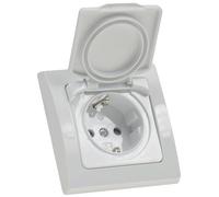 DELPHI Steckdose IP44 mi Deckel 250V~/ 16A UP weiß