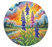 Delphinium 1000 Pezzi Puzzle Rotondo Per Bambini Animali Di Tutto Il Mondo Per Regali Educativi Difficile E Impossibile Idea Regalo Per Lei O Lui 1000pcs (67.5x67.5cm)