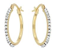DelPia, Orecchini a Cerchio in Oro Giallo 18kt e Argento Sterling 925 2begold con Cristalli (Oro giallo, 15)