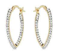 DelPia, Orecchini Modello a V in Oro 18kt e Argento Sterling 925 con Cristalli Dentro e Fuori (Yellow, 15x20mm)