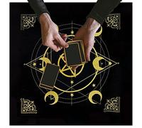 delr Altar - Panno Altare Sun Moon Star Witch Alter Tarocchi Spread Top Cloth 19,29 x 19,29 in - Panno Taro Velluto abbronzante anti anti deformazione per la decorazione domestica
