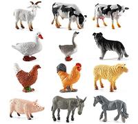 delr Azienda agricola - 12 pezzi Fattoria per bambini piccoli | Giocattolo Farm, Gioco Farm, Animale Realistico Farm, Gioco Giocattoli