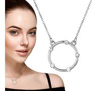 delr cerchio semplice | Collana con alone sole con strass - Collana eternità con cerchio con un regalo del giorno Monther la carta I Love