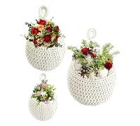 delr Cesto sospeso Boho - Cestini in cotone intrecciato che organizzano la borsa della Boemia | 3 cestini sospesi per ristoranti, aglio, verdure, da appendere alla parete