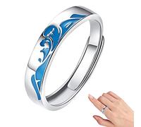 delr Coppia in argento sterling | Fasce di fidanzamento matrimonio per moglie e marito montagna e mare - Anello fedi nuziali in argento Sterling, promessa abbinata