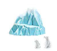 delr Decorazioni per acquari | Iceberg Artico e Orsi Polari,Ornamento Resina per la decorazione Serbatoi Pesci, Tartarughe, Rettili e Anfibi