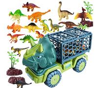 delr Dinosauri - Giocattolo camion trasporto auto grande dimensione,15 in 1 giocattoli per bambini per Halloween Natale Capodanno Festival Primavera Grazie regalo