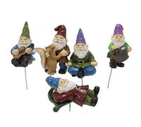 delr gnomi per fate - Set 5 Nani giardino | Set di statuette e accessori per pentole all'aperto o decorazione Patio casa