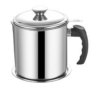 delr Grasso - Filtro olio da cucina in acciaio inox con coperchio a prova di polvere, olio da 1,4 l, lattina grassa, colino per olio