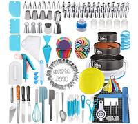 delr Kit di forniture per decorazioni per torte per principianti, 458 pezzi,Kit di decorazione per torte,3 per torte, girevole,56 piccoli ugelli decorativi,4 ugelli