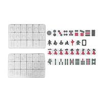delr MolMahjong,MolMahjong Tradizionale Cinese - 2 pz Resina Mahjong Resina Silicone per Progetti Artigianato