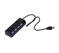 delr Porta USB multipla | Adattatore di estensione USB 2.0 a 4 porte con indicatore e interruttore individuali, Drag Four Extender per laptop, PC, ecc., Plug and