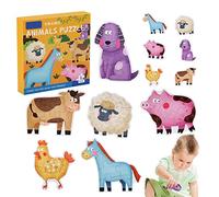 delr Puzzle Animali per bambini,Puzzle Animali per veicoli a traffico Grande - Giocattoli Giocattoli educativi di apprendimento prescolare per bambini piccoli