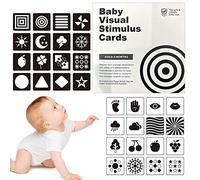 delr Schede di stimolazione visiva del Bambino,16 schede Flash per Bambini arrotondate Adatte ai Bambini - Curiosi Biglietti di attività per Bambini da 0 a 3 Anni, Biglietti Colorati Bianchi Neri