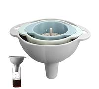 delr Set di 3 imbuti da cucina con colino rimovibile | Imbuto alimentare per trasferire liquidi in modo rapido e pulito, tra brocche, bottiglie, lattine