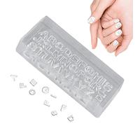 delr Stampi in silicone per lettere | Stampi in silicone per ciondoli per unghie - Set di stampi pendenti per gioielli cabochon in resina per decorazione unghie in silicone con stampo alfabeti