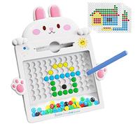 delr Tavolo da Disegno Magnetico per Bambini - Bunny Doodle Board con Penna Magnetica - Tappetino per Tablet con Magnete a Perline, tabellone per Scrivere Riutilizzabile cancellabile, playset