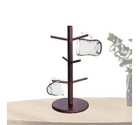delr Tazza albero per bancone, supporto per tazze con 6 ganci - per bar caffè, porta tazze, organizer cucina per tazze caffè, tazze da tè, bicchieri