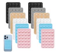 Delsen 12 custodie a ventosa, in silicone, con ventosa per cellulare, gommini, per specchio, supporto per cellulare da doccia, vivavoce, per selfie, 6 colori