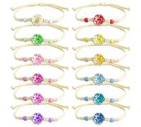 Delsen 12 Pezzi Braccialetto Dell'amicizia per Ragazza, Regolabile, Multi Colore, Fatto à Mano, Adatto per Bambini, Ragazze e Adulti