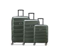 Delsey Paris Meteor 4 ruote Set di valigie 3 pezzi con piega di espansione oliva