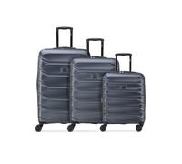 Delsey Paris Meteor 4 ruote Set di valigie 3 pezzi espandibile blu