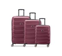 Delsey Paris Meteor 4 ruote Set di valigie 3 pezzi con piega di espansione rosso