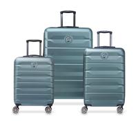 Delsey Paris Air Armour 4 ruote Set di valigie 3 pezzi con piega di espansione verde