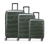 Delsey Paris Meteor 4 ruote Set di valigie 3 pezzi con piega di espansione oliva