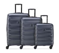 Delsey Paris Meteor 4 ruote Set di valigie 3 pezzi espandibile blu