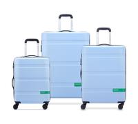 Delsey Paris x Set di valigie a 4 ruote United Colors of Benetton Now Hardside 3 pezzi con piega elastica blu