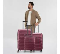 Delsey Paris Meteor 4 ruote Set di valigie 3 pezzi con piega di espansione rosso