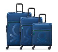Delsey Paris x United Colors of Benetton Colour Block Set di valigie a 4 ruote 3 pezzi. blu