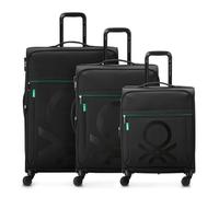 Delsey Paris x United Colors of Benetton Colour Block Set di valigie a 4 ruote 3 pezzi. nero