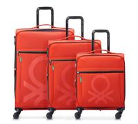 Delsey Paris x United Colors of Benetton Colour Block Set di valigie a 4 ruote 3 pezzi. rosso