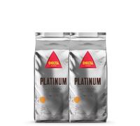 Delta Cafés - Caffè in Grani Platinum - 2 Pacchetti da 1 Kg - Intensità 12 - Miscela Corposa di Chicchi di Caffè Tostati Arabica - Molto Aromatico con Note di Frutta Matura