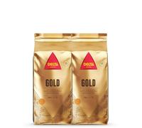 Delta Cafés Gold Caffè in Grani 1kg - Miscela Arabica & Robusta, Intensità 12, Chicchi Espresso con Note di Mandorle e Noci Tostate (Confezione da 2)