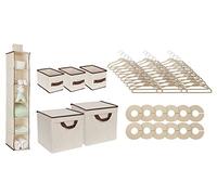 Delta Children Set di 48 contenitori per la cameretta dei bambini, soluzione facile da riporre e organizzare, mantiene la camera da letto, la cameretta e l'armadio puliti, beige