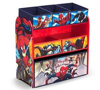 Delta Children Spider-Man Multi-Bin Toy Organizer, Plastica, Rosso e Blu