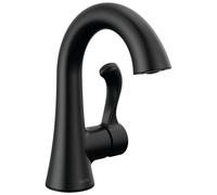 Delta Esato 15897LF-BL - Rubinetto da bagno a 1 foro, per lavabo con foro singolo, montaggio con scarico push-pop, nero opaco
