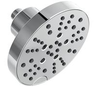 Delta Faucet 5-Spray Shower Head with H2Okinetic Technology, Chrome Raincan Shower Head, Round Shower Head, Delta Rain Shower Head, Water Saving Shower Head, Lumicoat Chrome 52668-PR 1.75 GPM