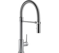 Delta Faucet 9659t-ar-dst Trinsic Pro Single Handle pull-down Spring lavello con beccuccio TOUCH2O Technology, Arctic stainless, 9659-AR-DST