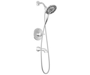 Delta Faucet Albion Serie 14 - Set di finiture cromate per vasca da bagno e doccia, con soffione a 4 impostazioni In2ition 2 in 1, cromato T144855-I (valvola non inclusa)